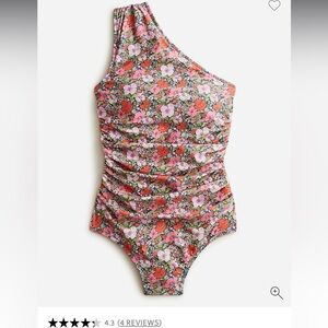 Ruched one-shoulder one-piece in Liberty® Meadow Song fabric